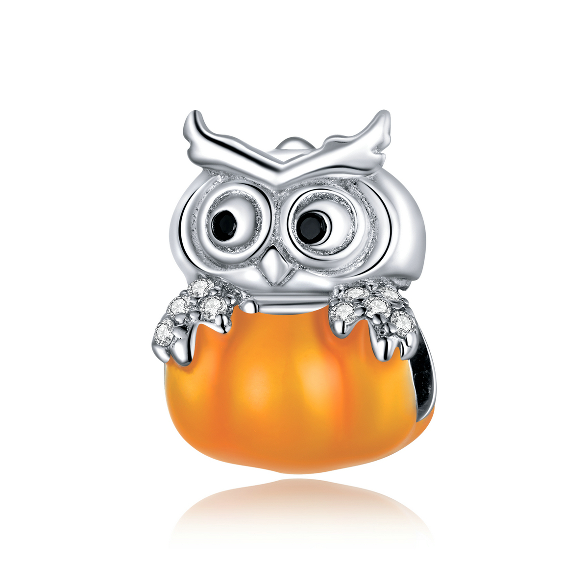pandora style pumpkin owl charm bsc342