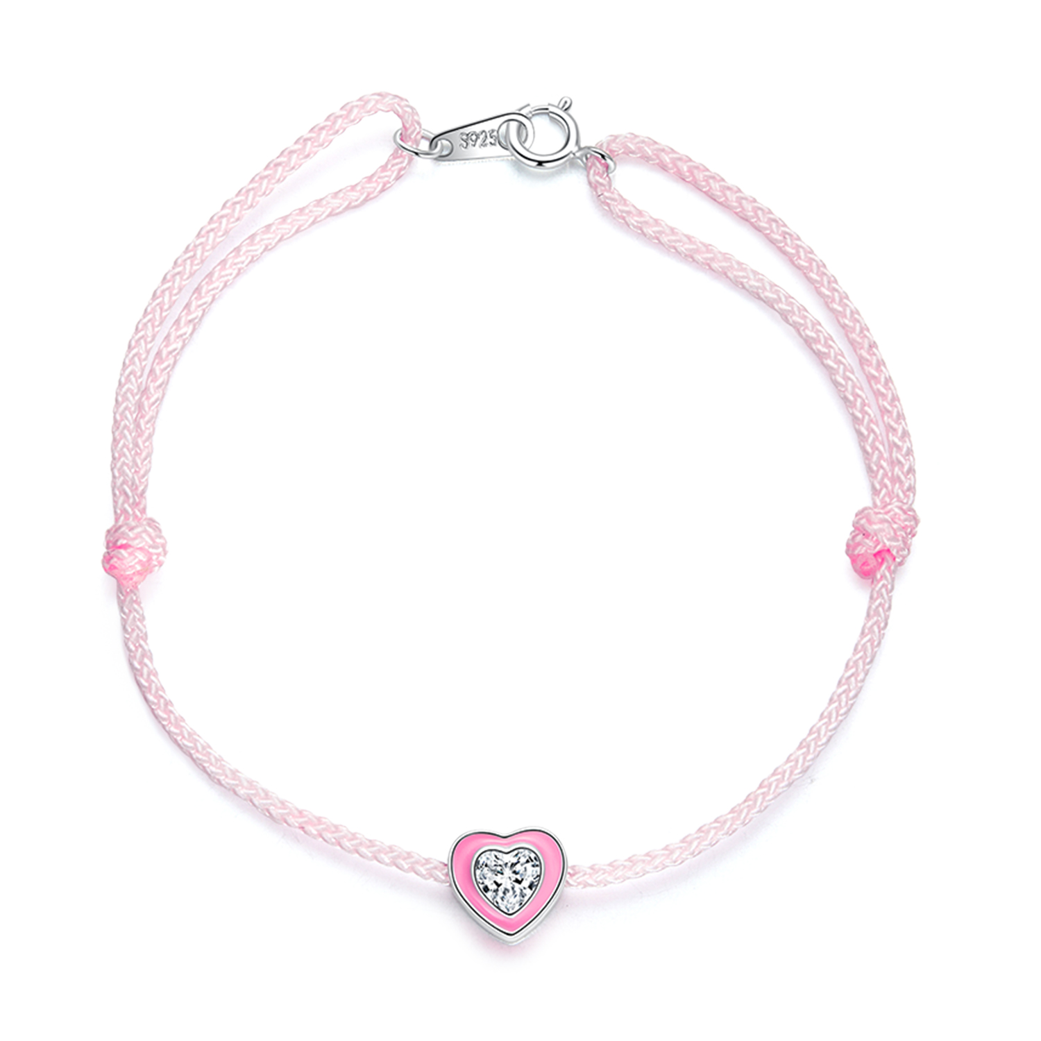 pandora style pink heart anklet sct022