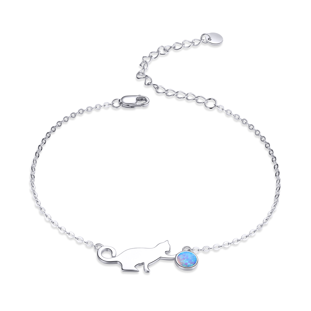 pandora style opal cat bracelet scb175