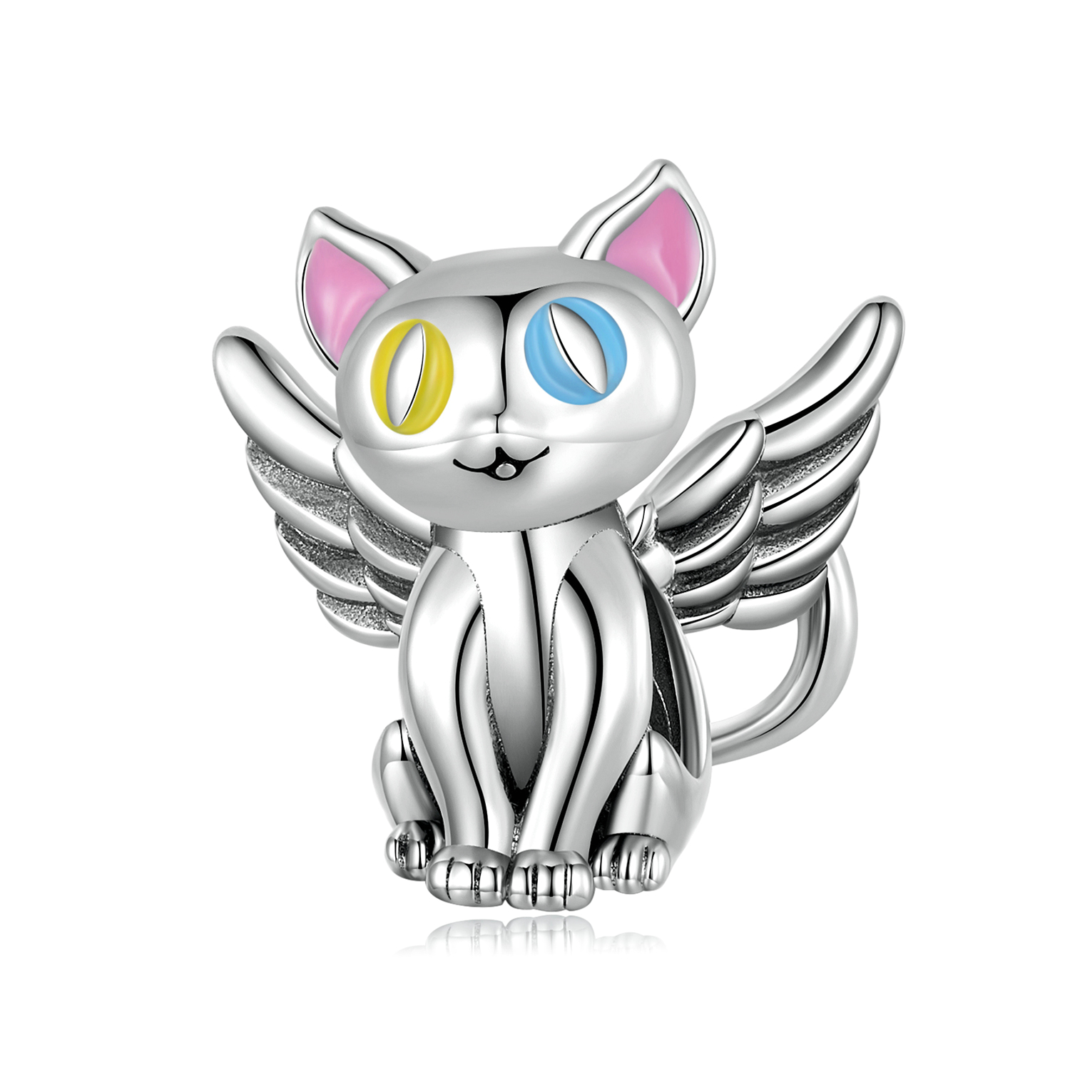 pandora style angel cat charm scc2299