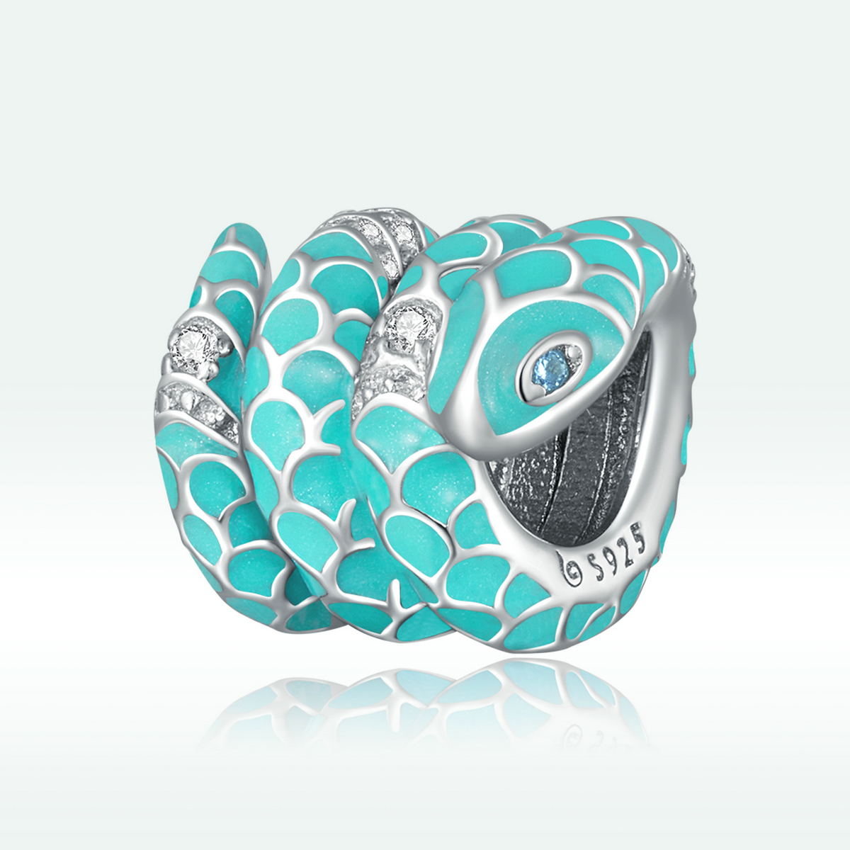 pandora style blue snake charm bsc576