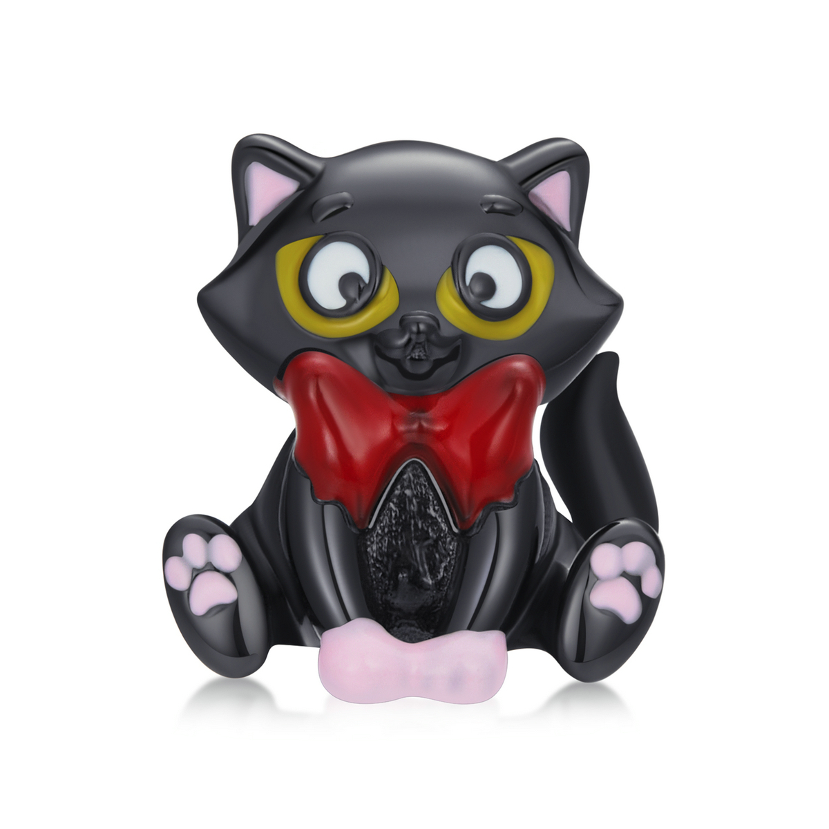 pandora style elegant black cat charm scc2031