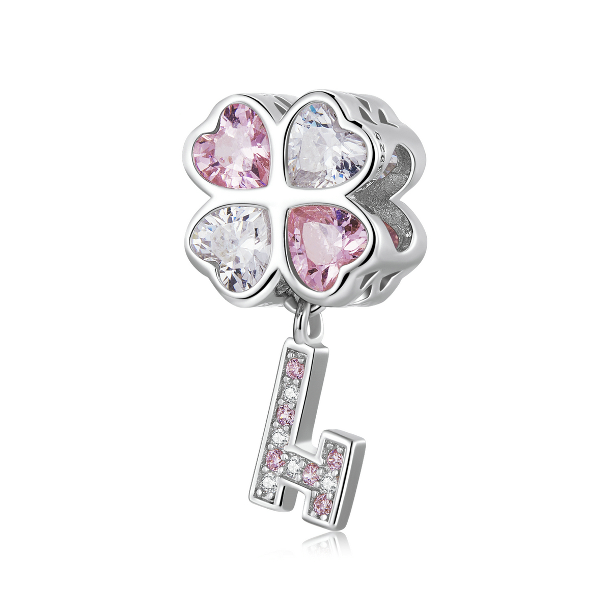 pandora style heart clover key charm scc2123
