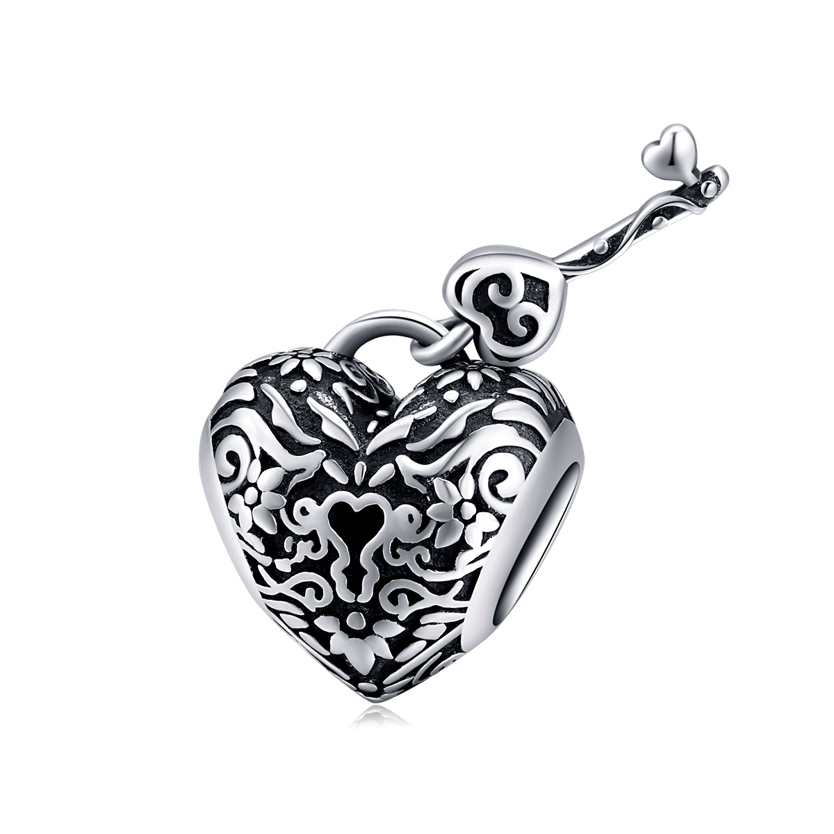 pandora style heart lock charm scc1447