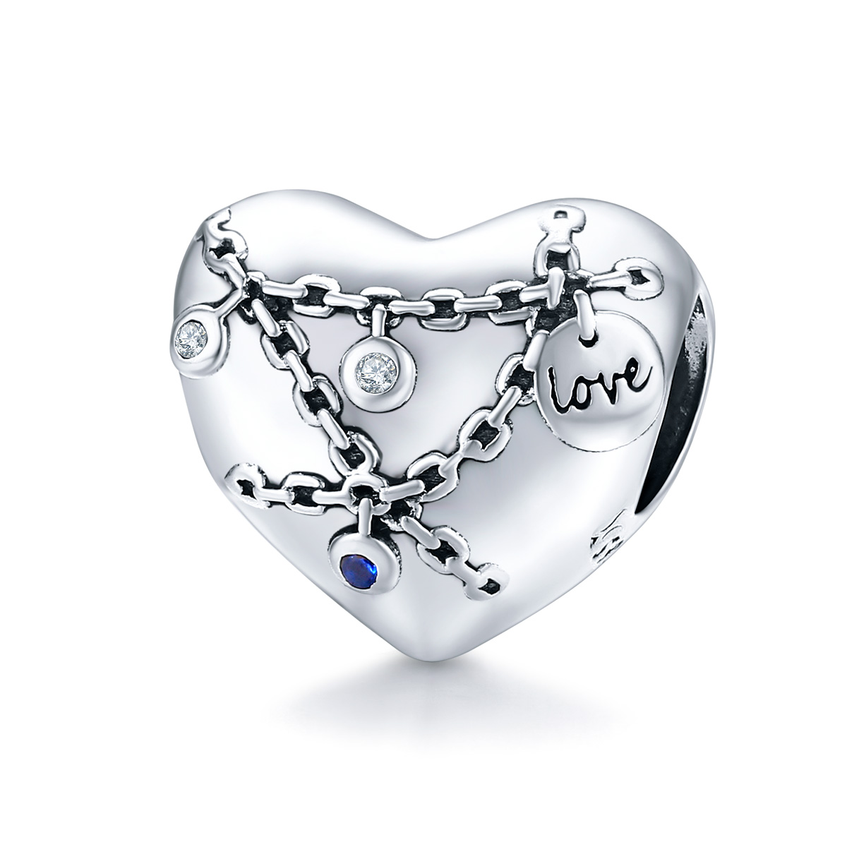 pandora style heart lock charm scc1538