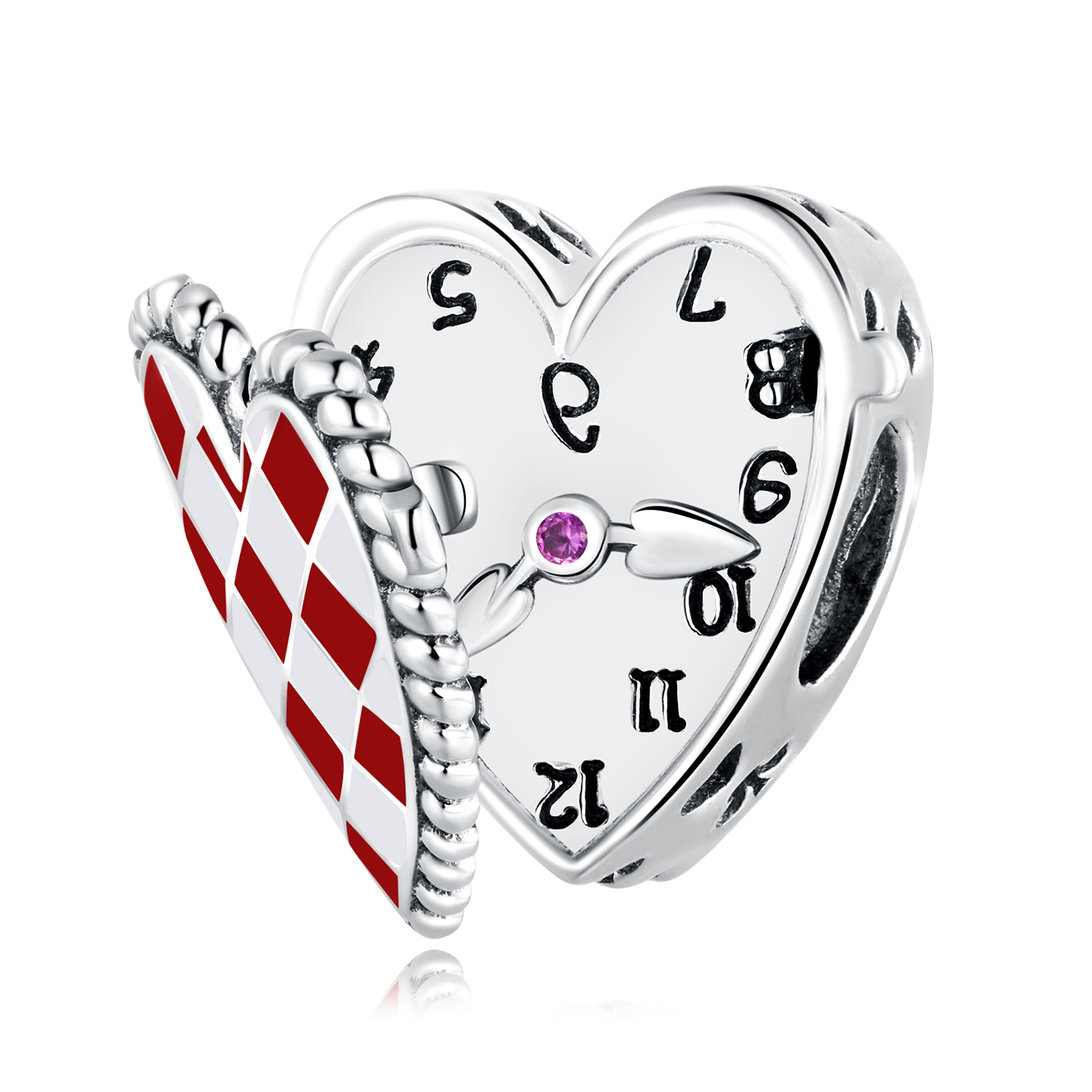 pandora style love clock charm scc2245