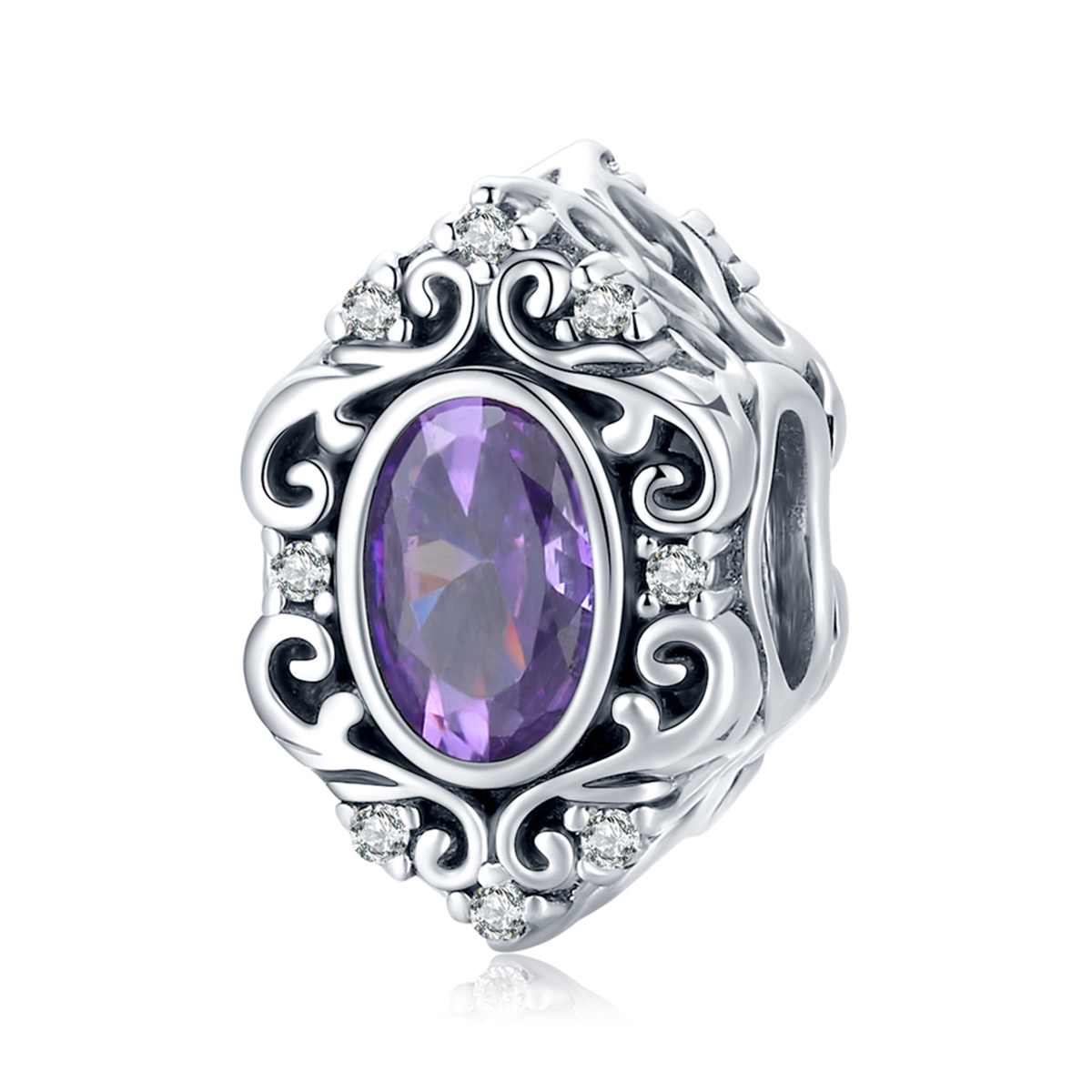 pandora style purple charm scc1928