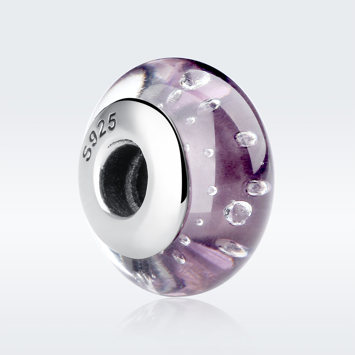 pandora style purple murano glass charm scz001