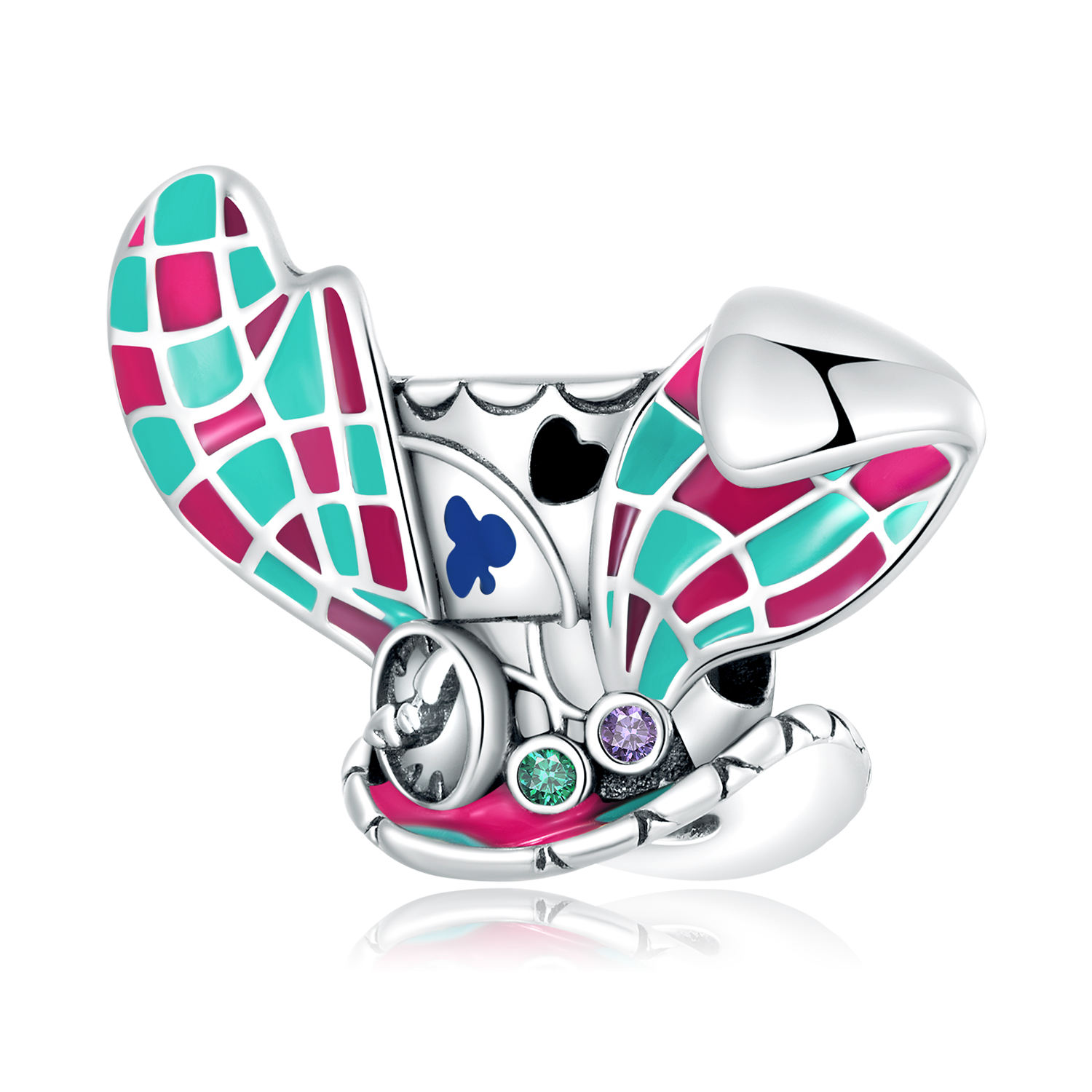 pandora style rabbit ears magic hat charm scc2243