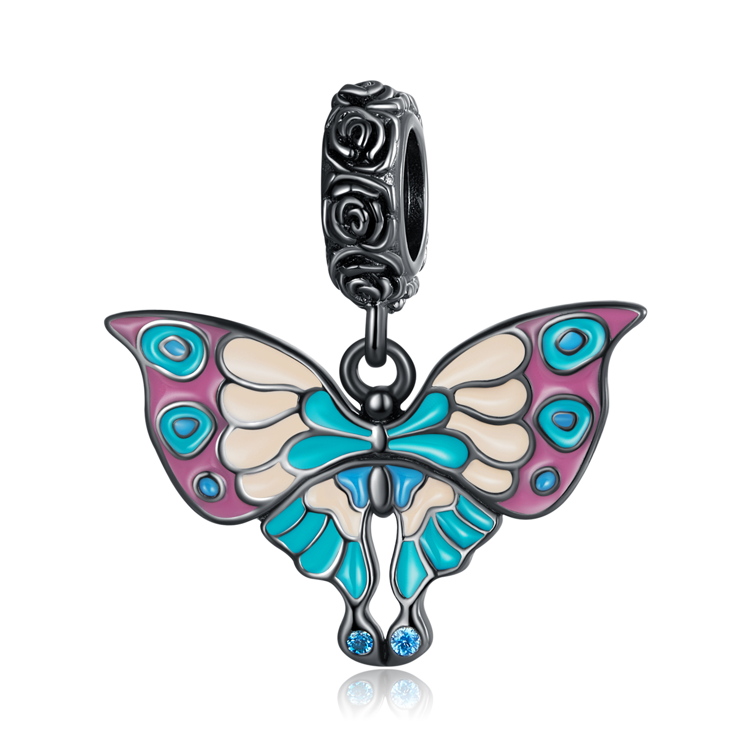 pandora style artistic butterfly dangle charm scc2240