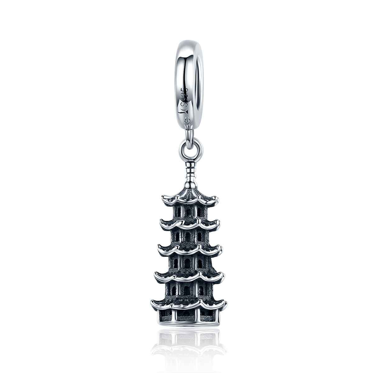 pandora style chinese tower dangle charm scc1544