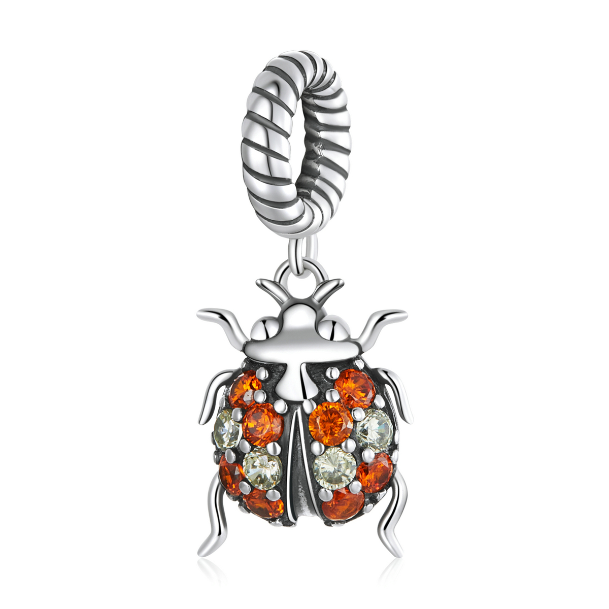 pandora style delicate ladybug dangle charm scc2179