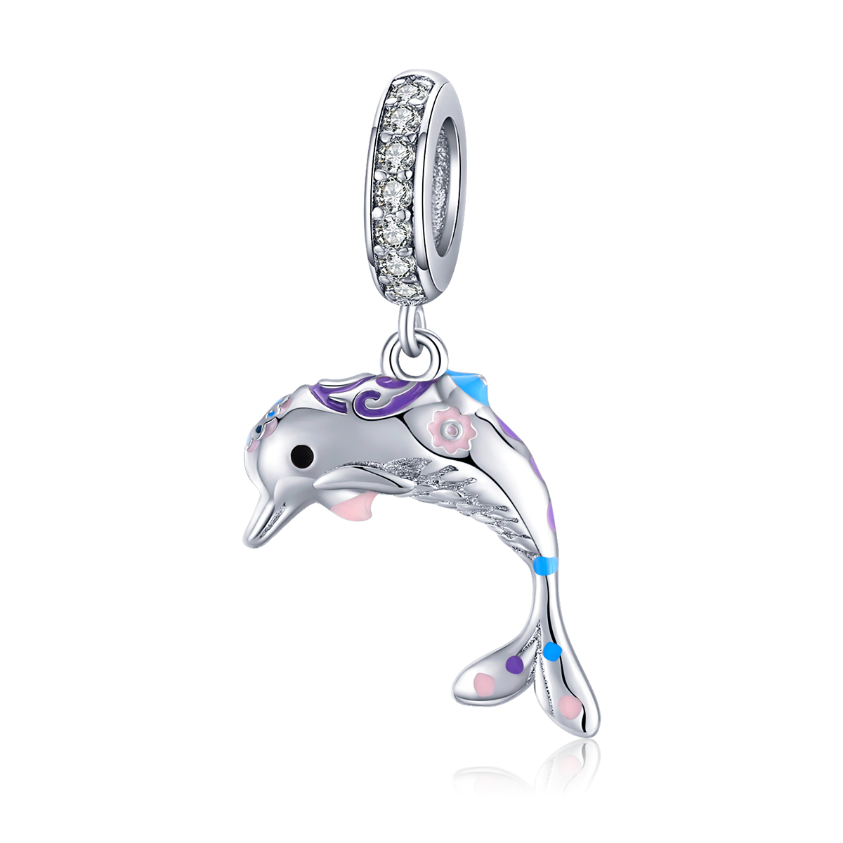 pandora style dolphin dangle charm bsc159