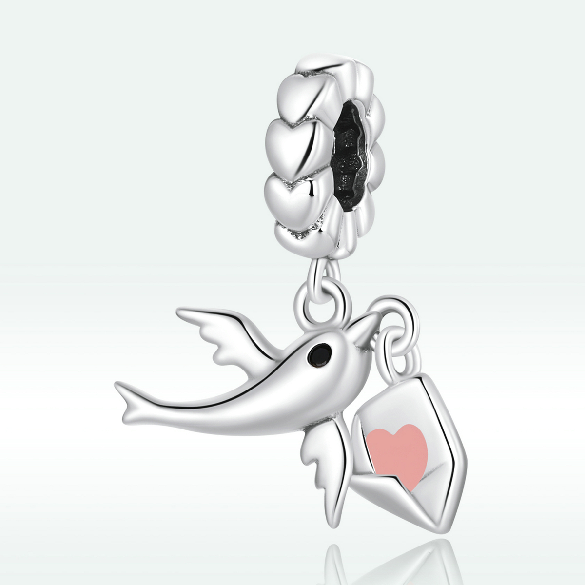 pandora style flying pigeon love letter dangle charm bsc573