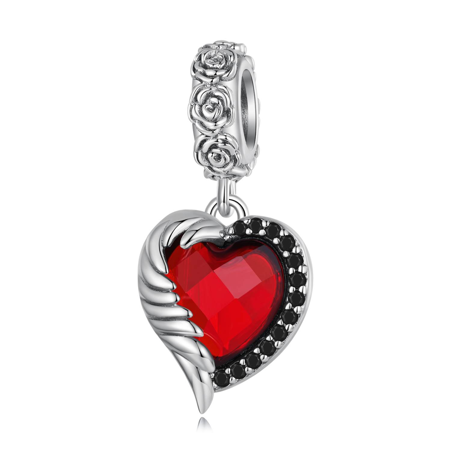 pandora style heart of roses dangle charm scc2406
