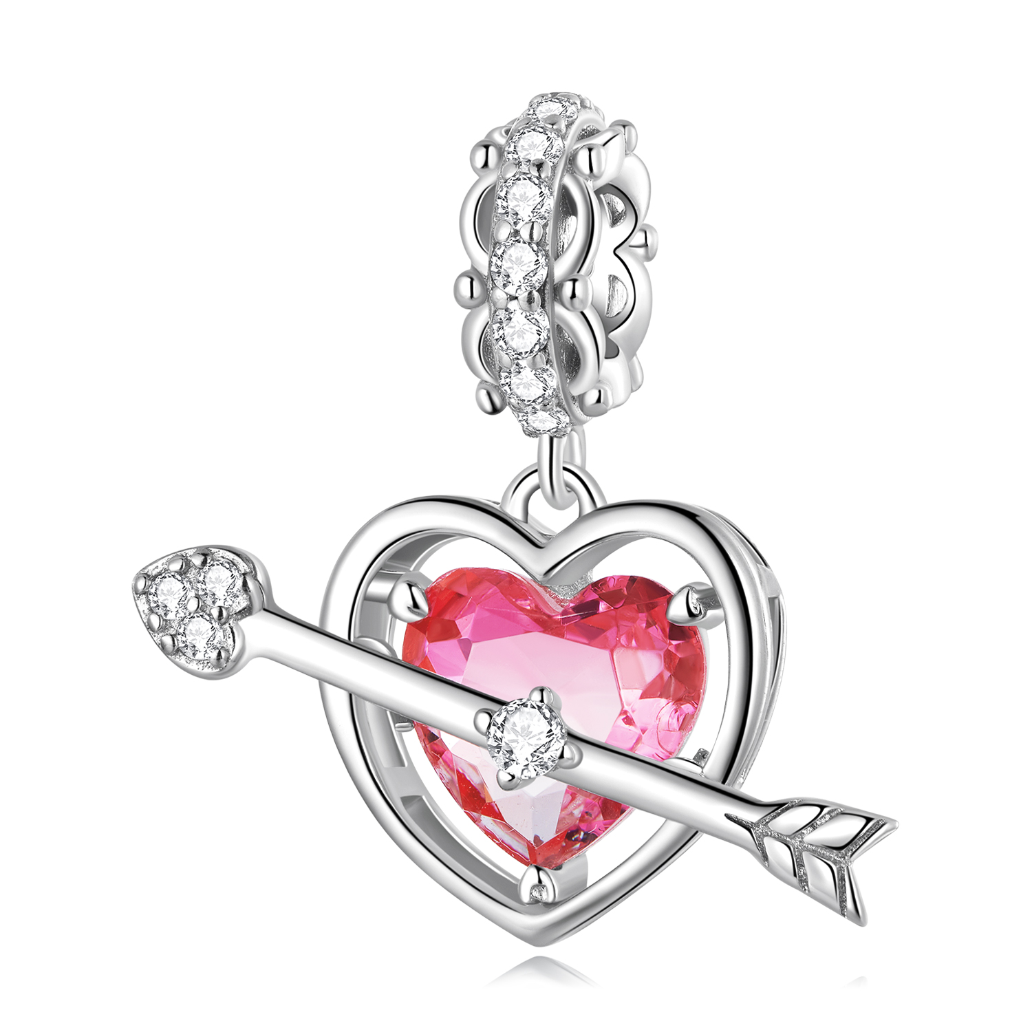 pandora style piercing heart dangle charm bsc680