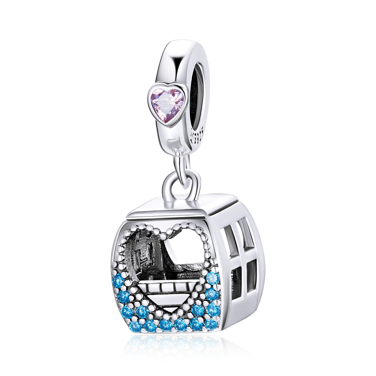 pandora style small cable car dangle charm scc1741
