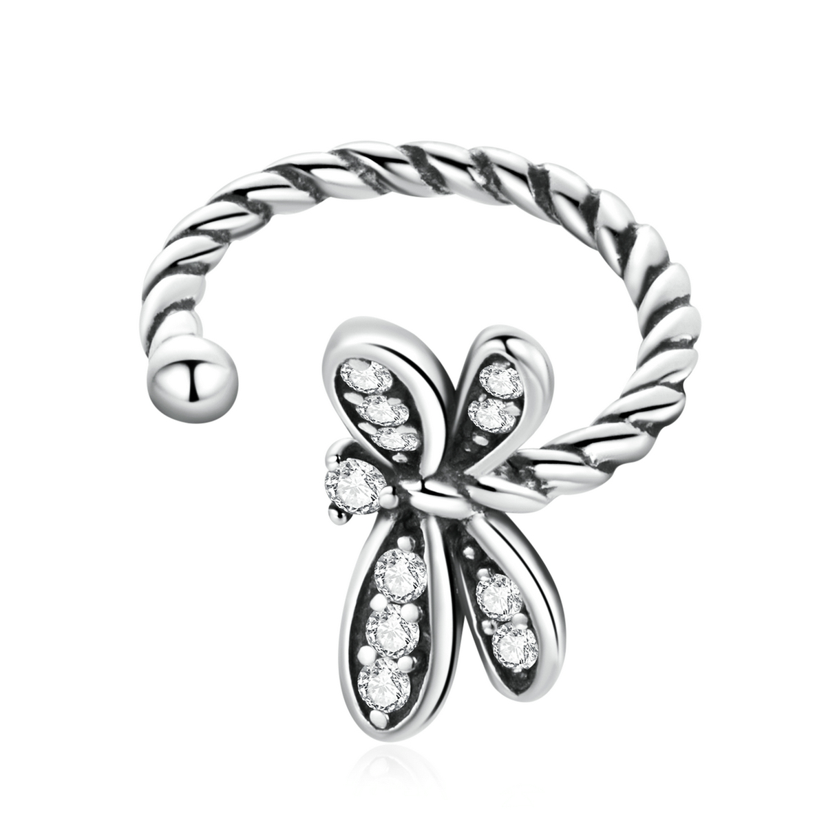 pandora style delicate dragonfly ear clip sce1295