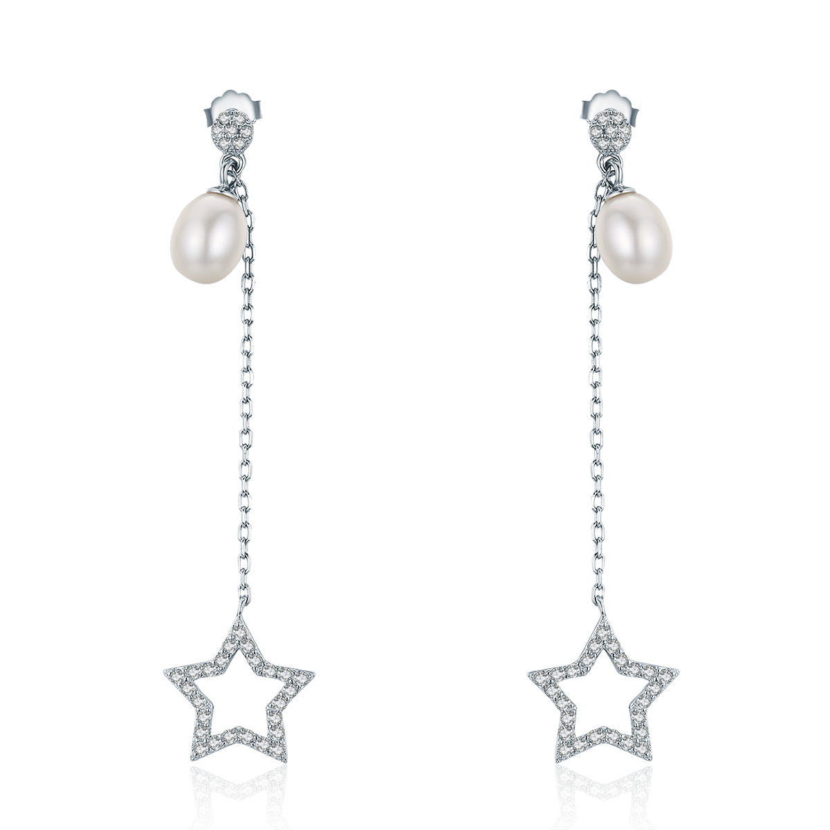 pandora style bright stars drop earrings vse127