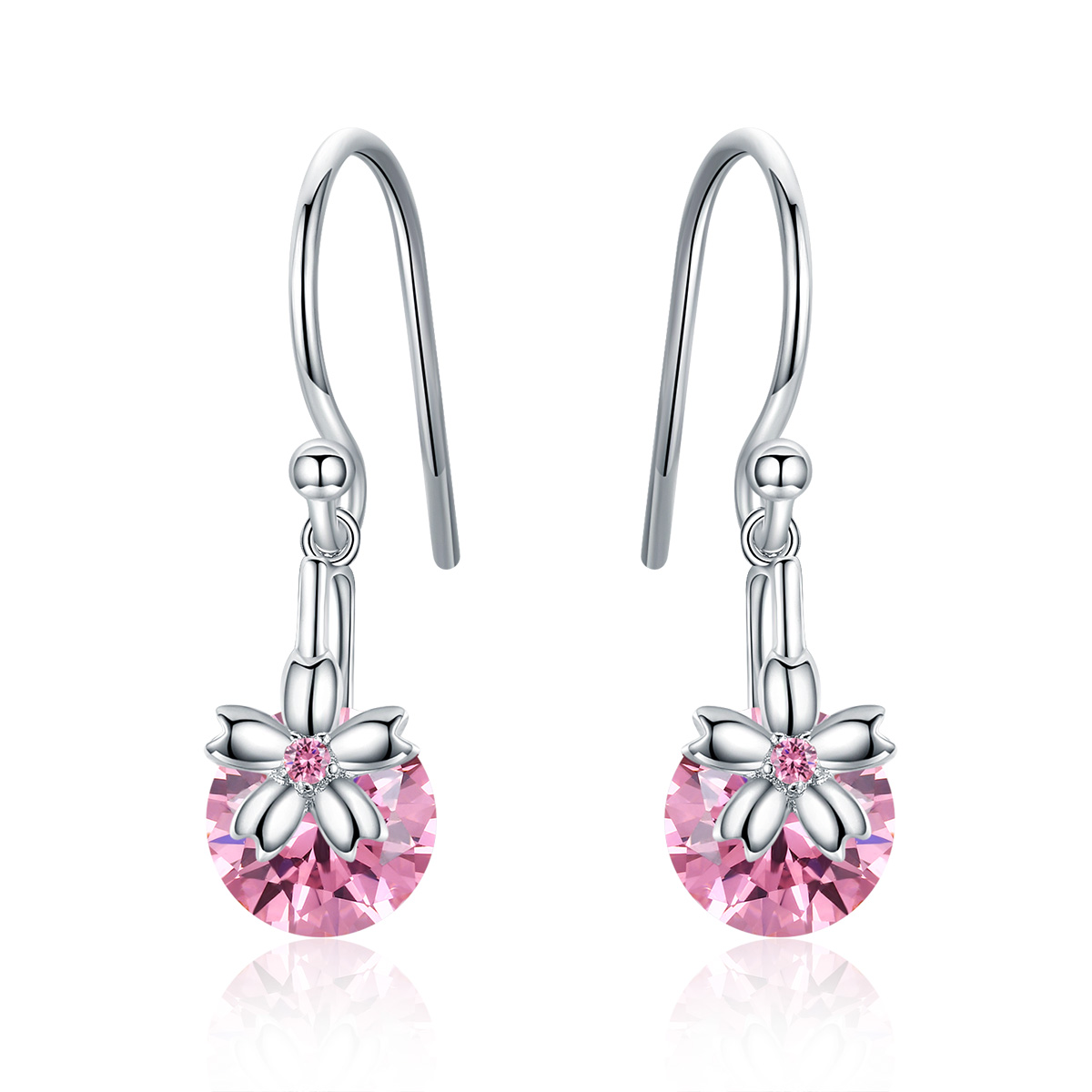 pandora style cherry blossoms drop earrings bse039