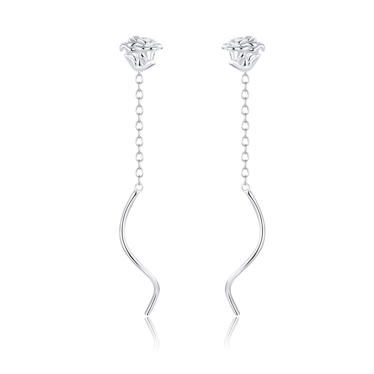 pandora style elegant rose drop earrings bse441