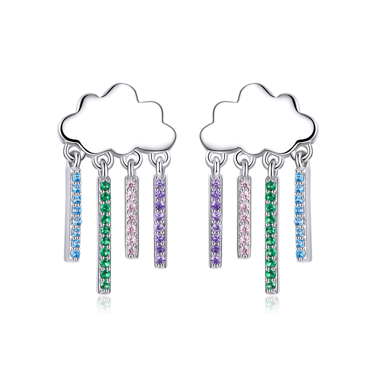 pandora style rainbow rain drop earrings bse468