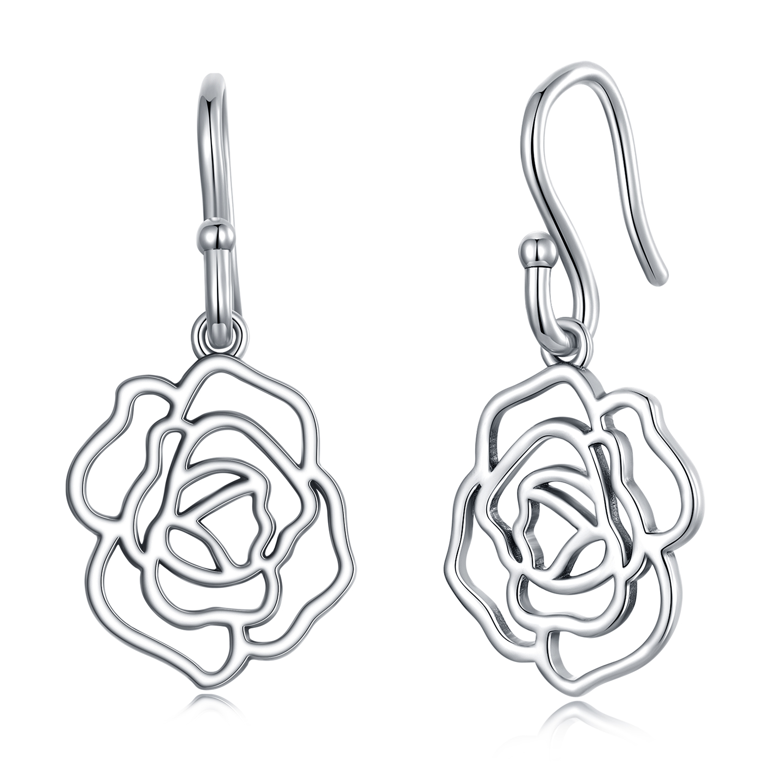 pandora style roses drop earrings sce1505