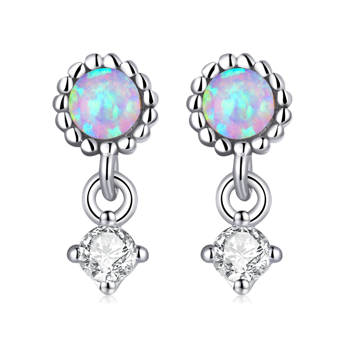 pandora style simple opal drop earrings sce1382