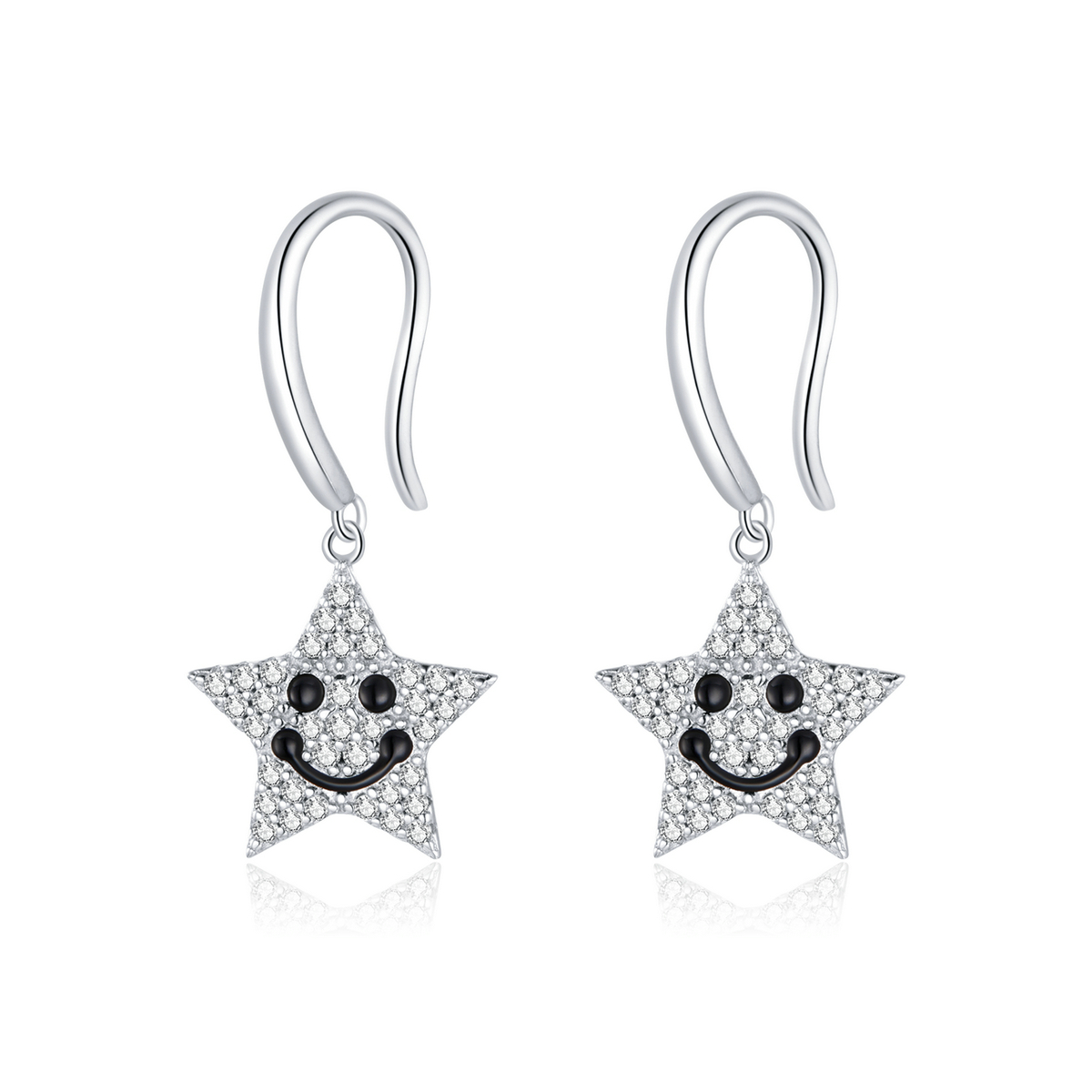 pandora style smile star drop earrings sce946