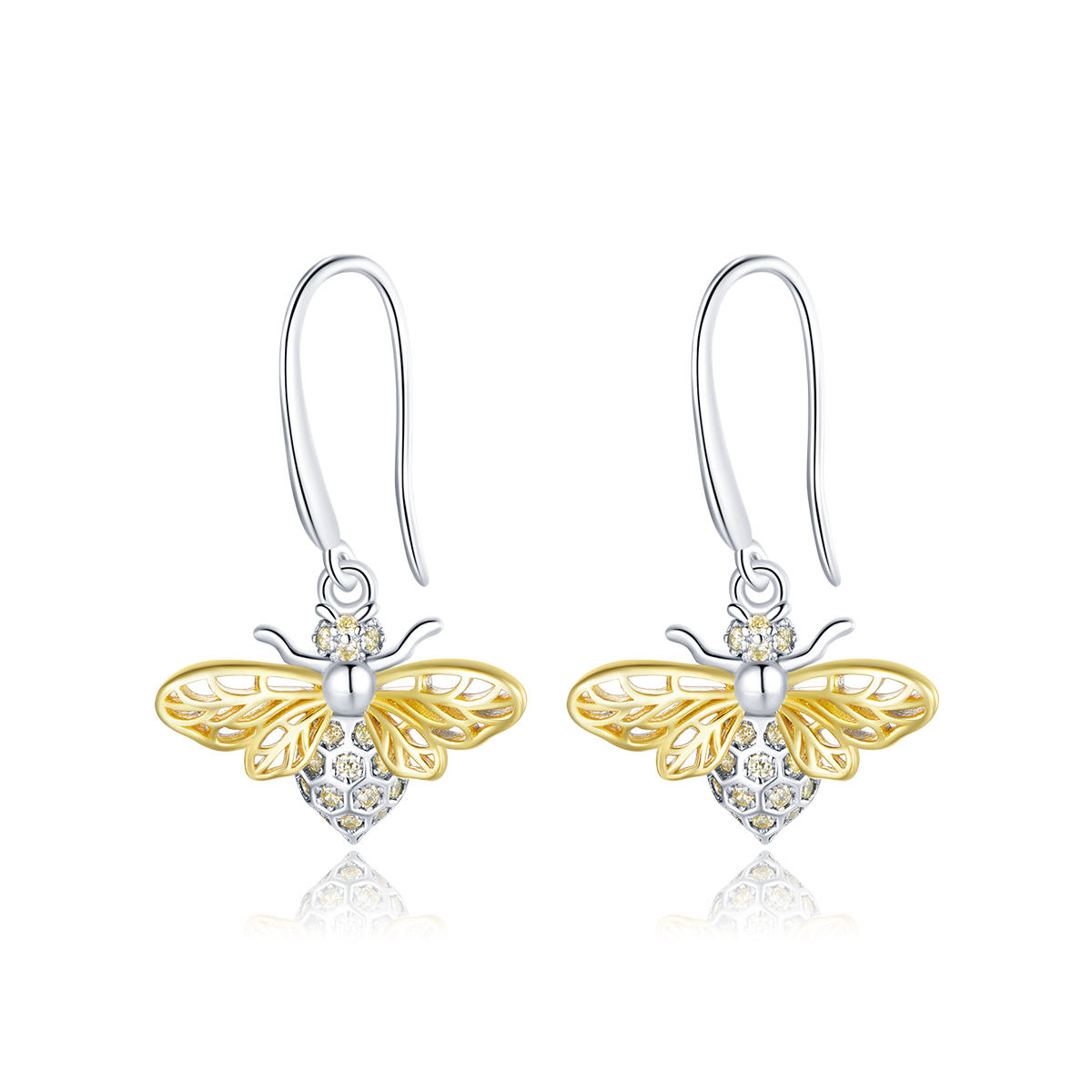 pandora style sparkle bee drop earrings bse452