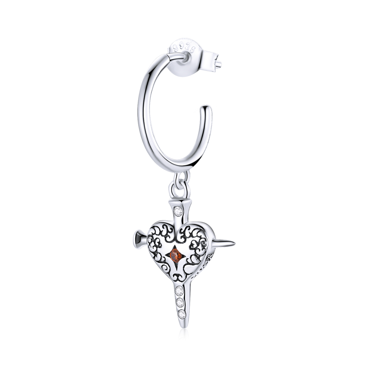 pandora style sword of love drop earrings sce1180