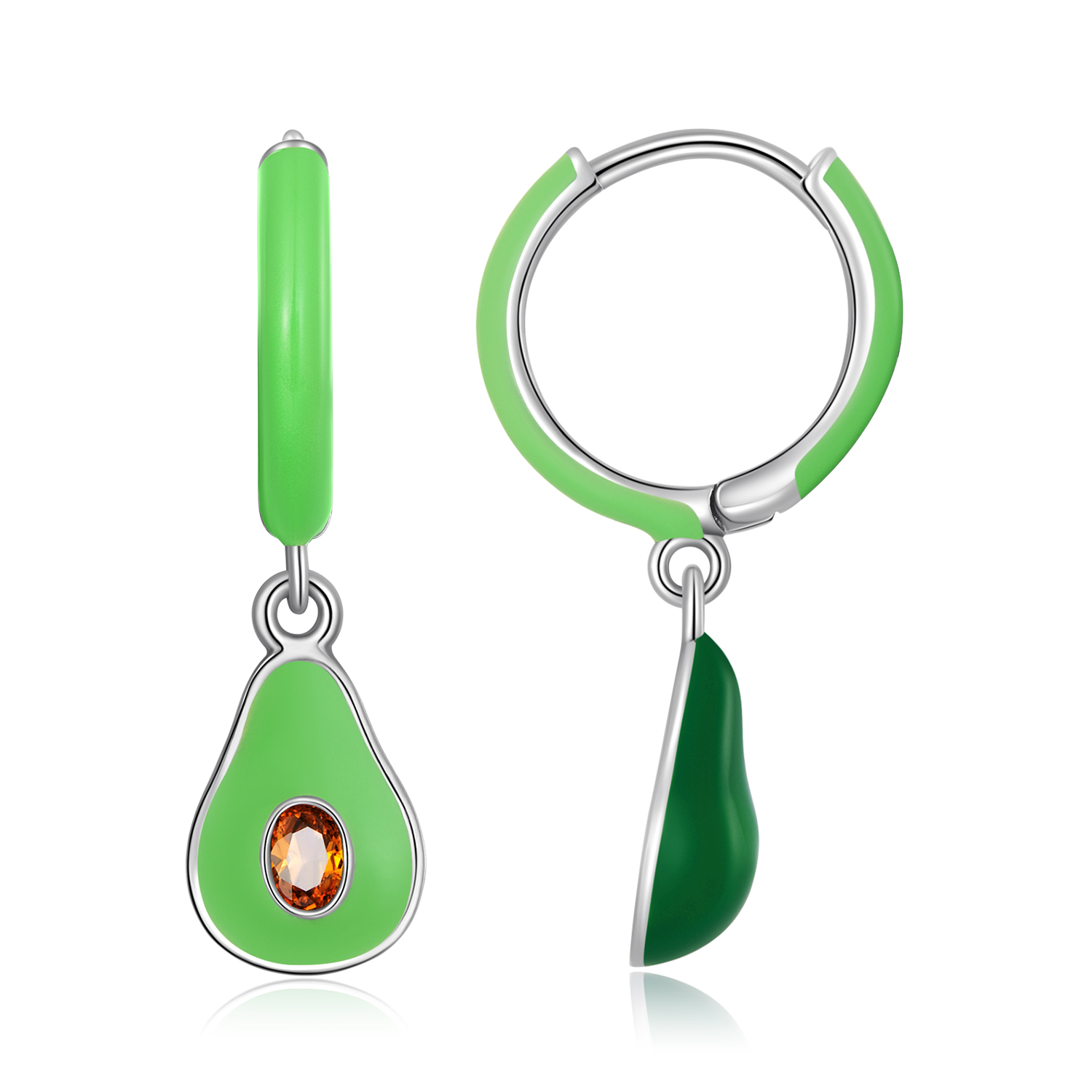 pandora style avocado hoop earrings sce1400