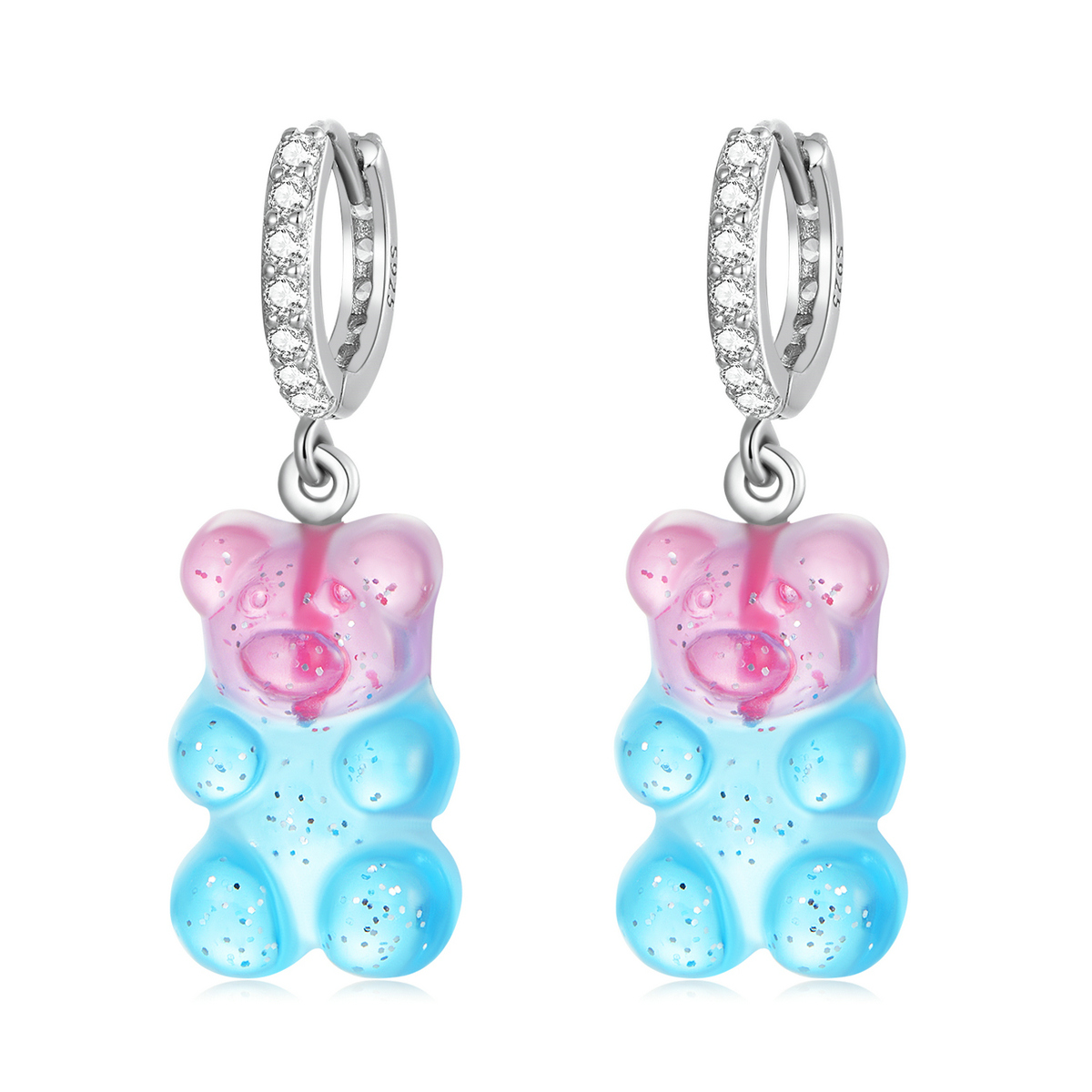 pandora style candy bear hoop earrings sce1388