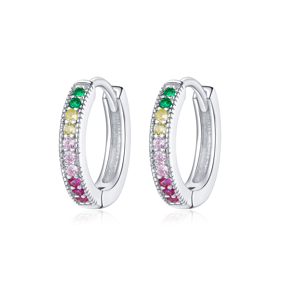 pandora style colorful hoop earrings bse459