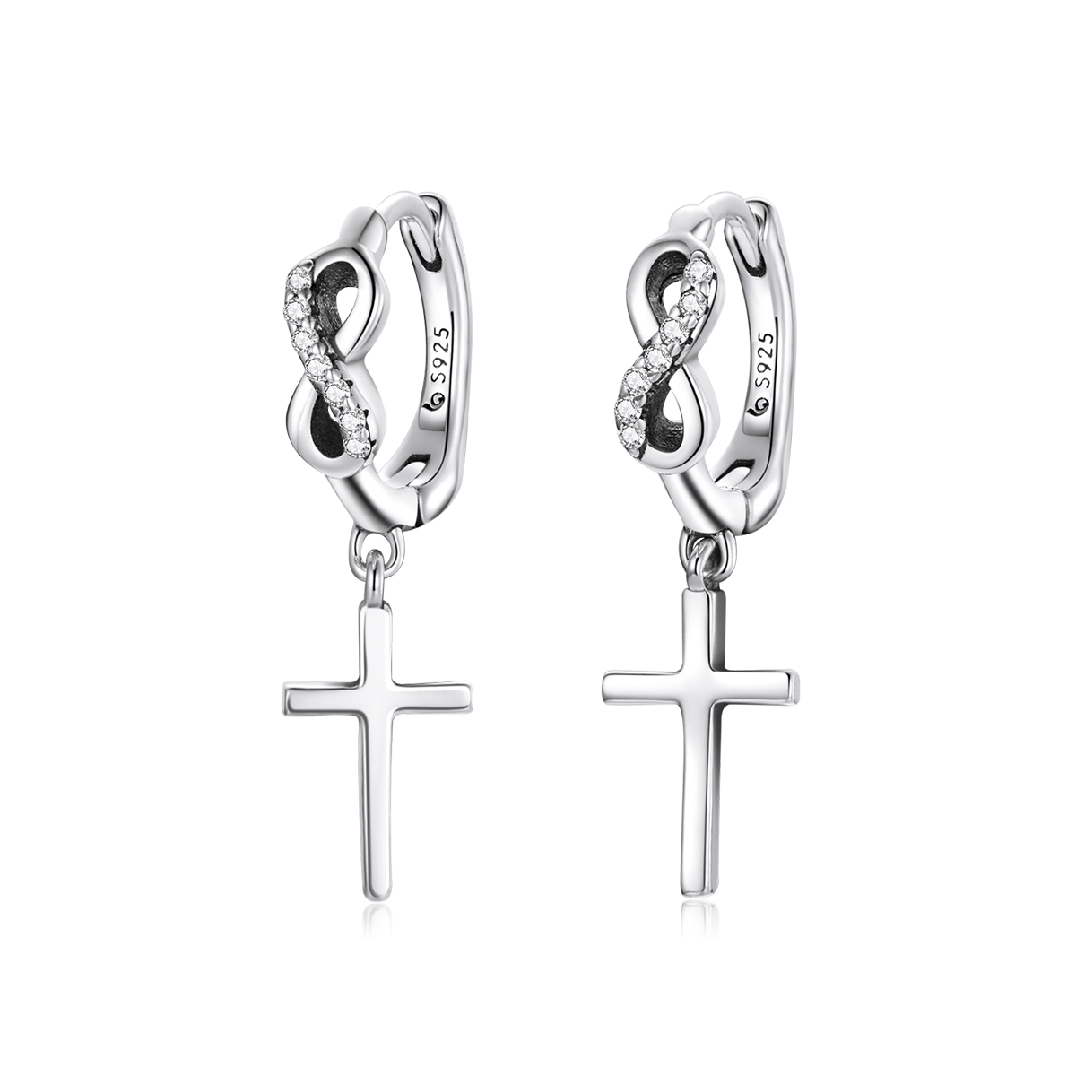pandora style creative cross hoop earrings bse474
