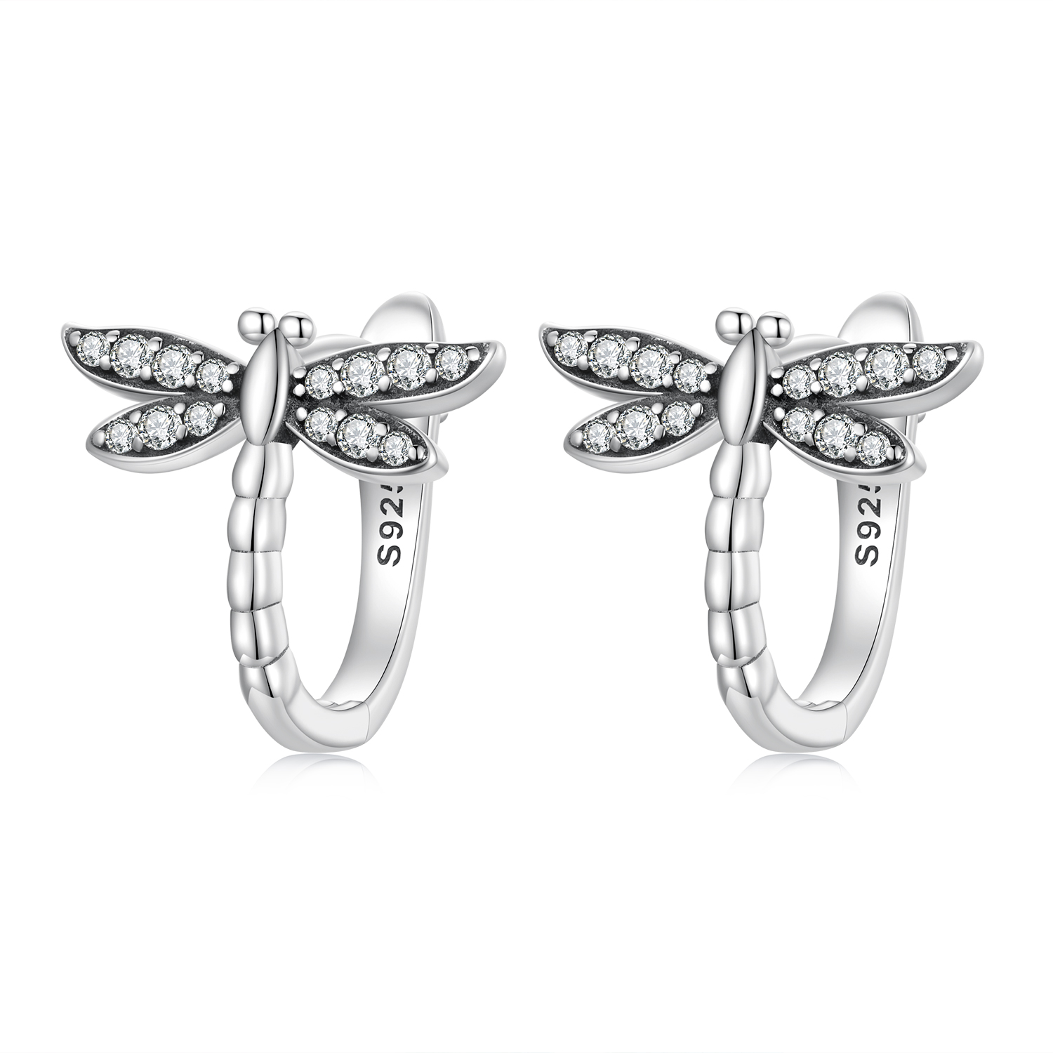 pandora style dragonfly hoop earrings sce1511
