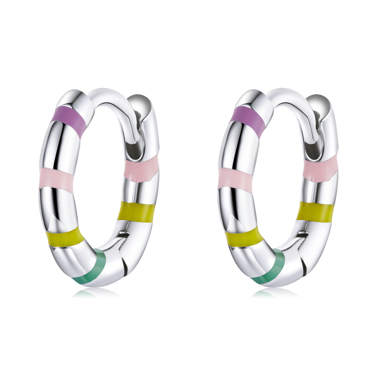 pandora style mini ribbon hoop earrings sce1284