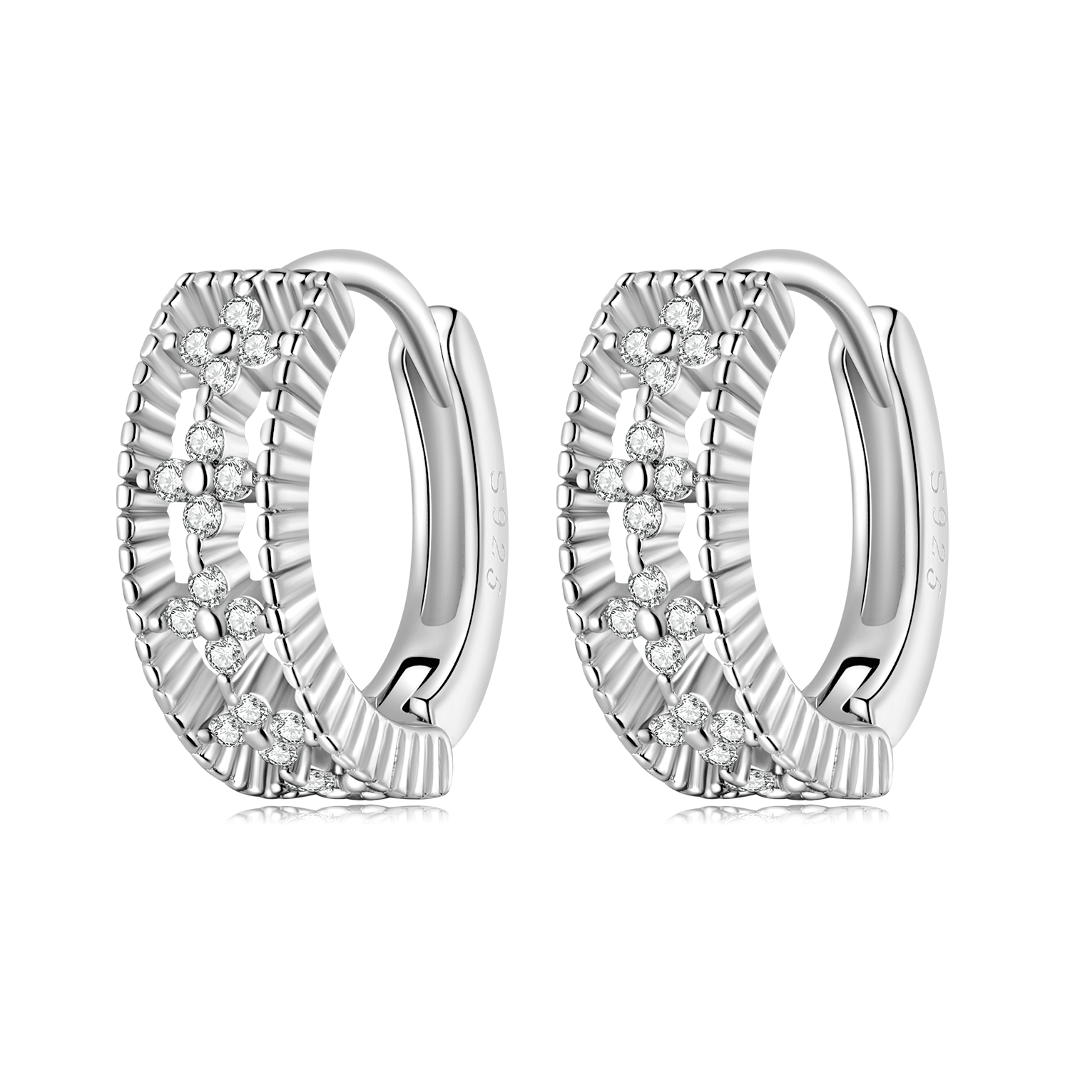 pandora style refined zircon hoop earrings sce1460