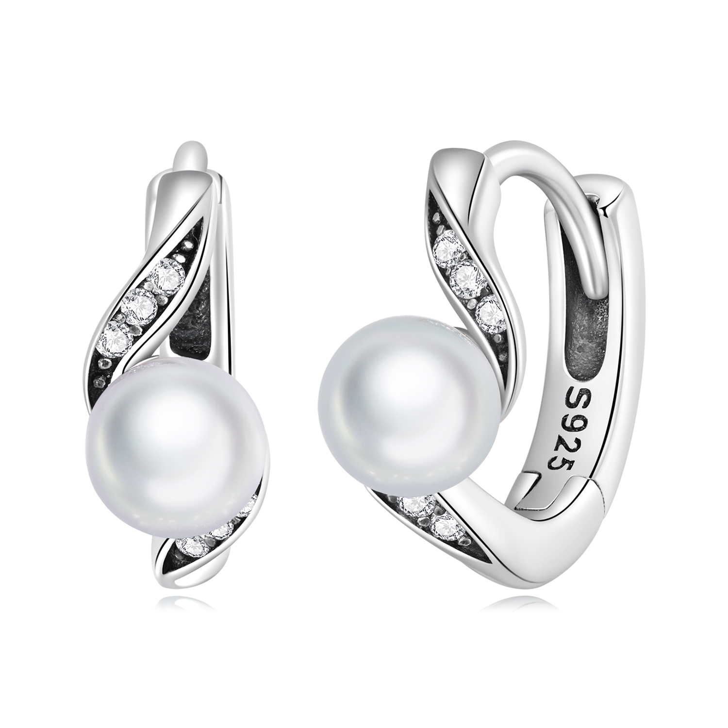 pandora style shell beads hoop earrings bse710