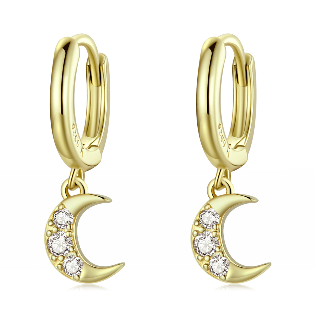 pandora style shine the moon hoop earrings sce1258