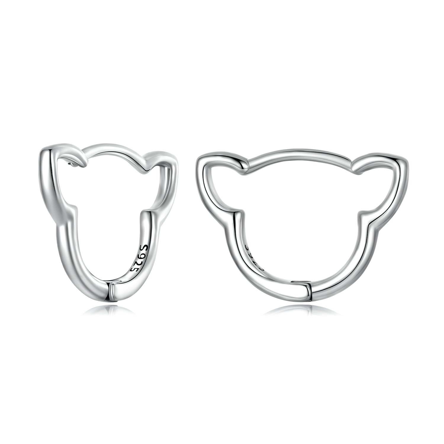 pandora style simple cat hoop earrings sce1440