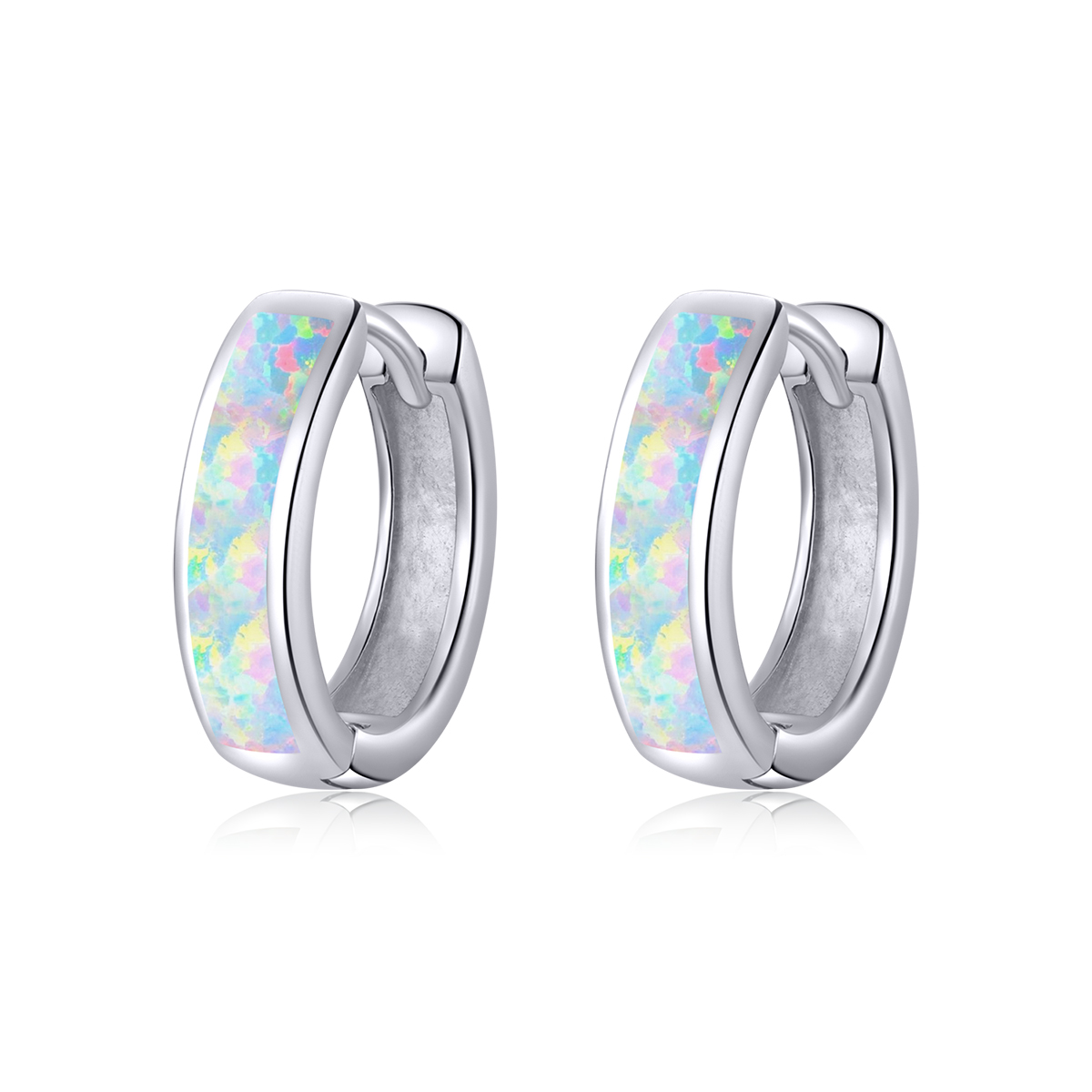 pandora style simple opal hoop earrings sce861