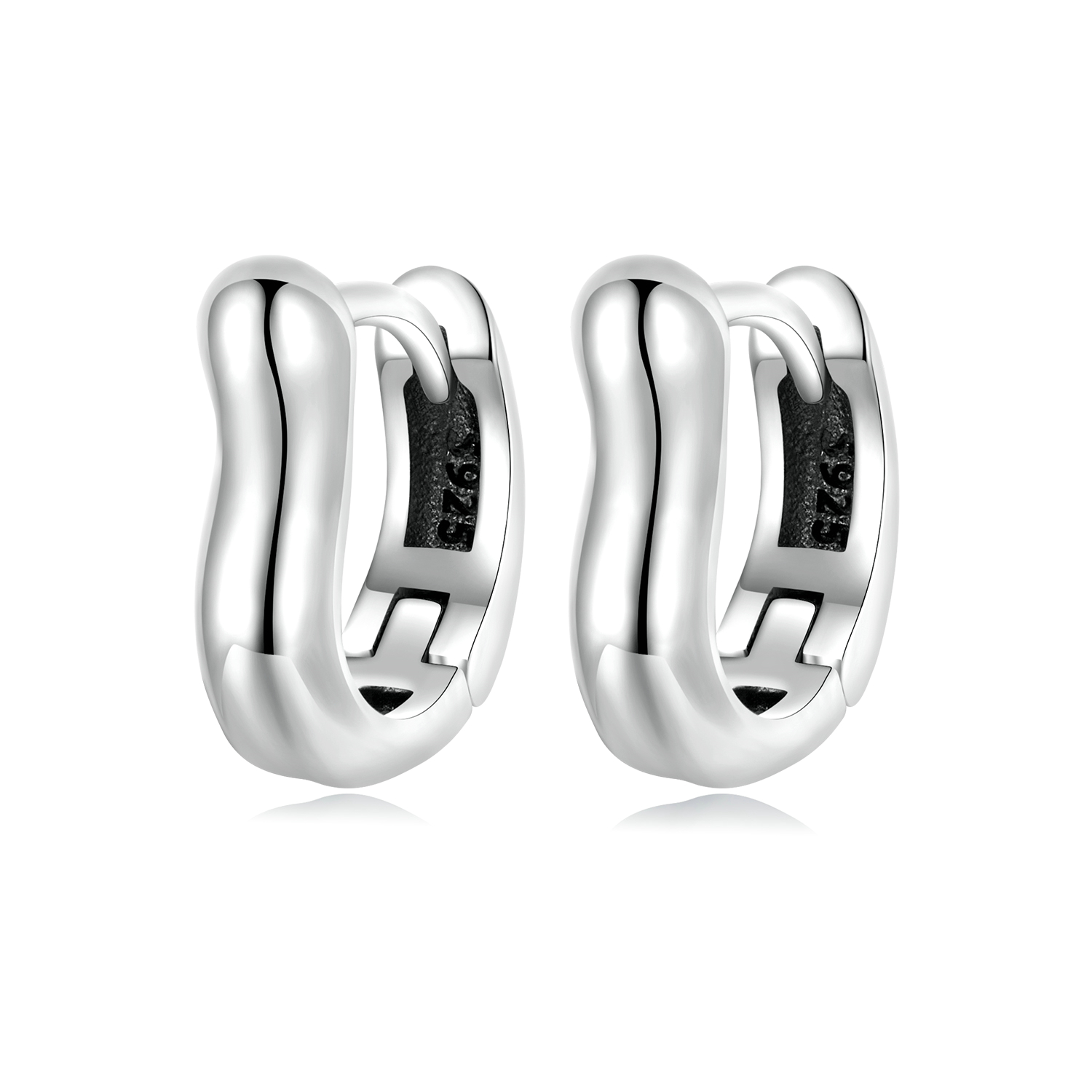 pandora style simple silver hoop earrings sce1439