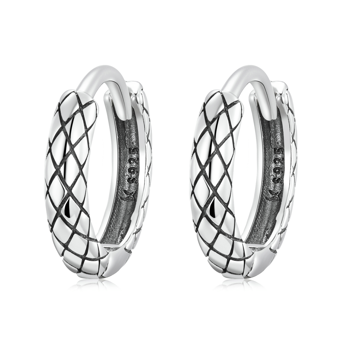 pandora style snake pattern hoop earrings sce1354
