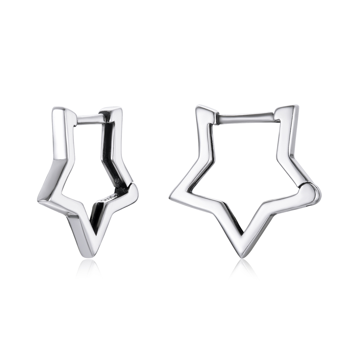 pandora style star shape hoop earrings sce1136