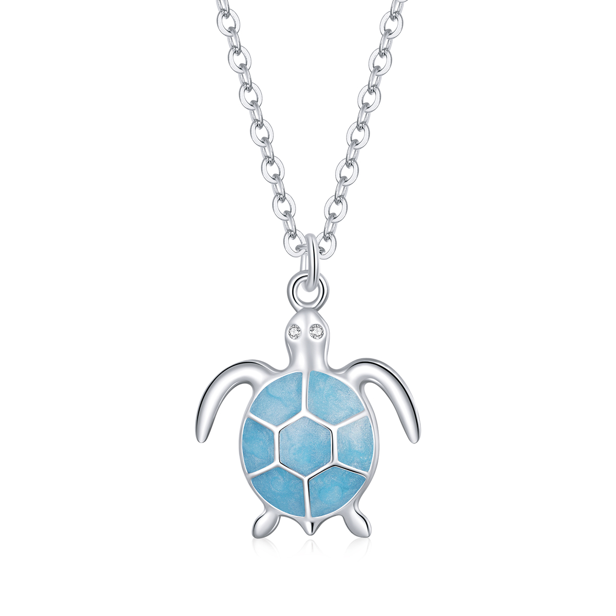 pandora style blue turtle necklace scn446