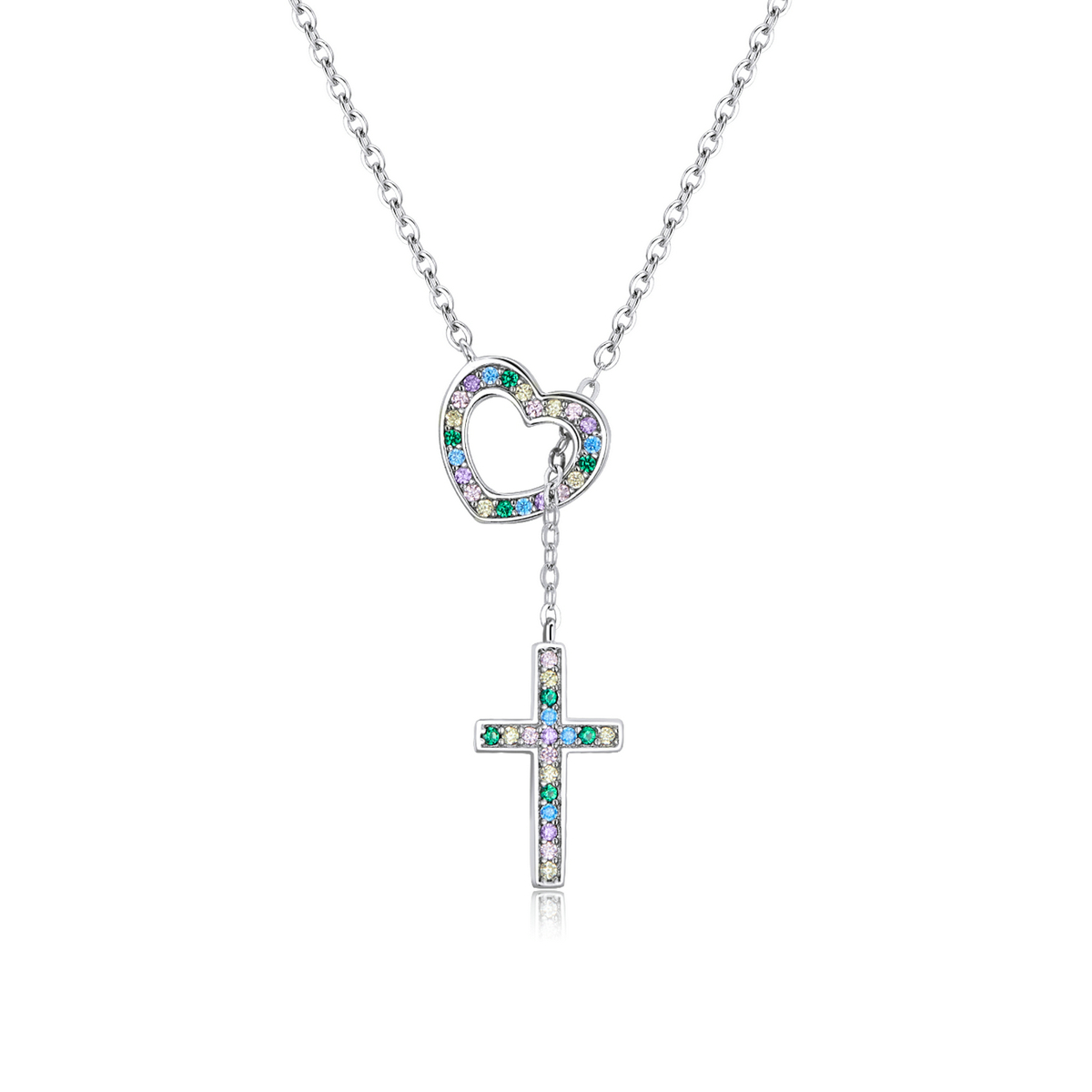 pandora style love cross necklace bsn244