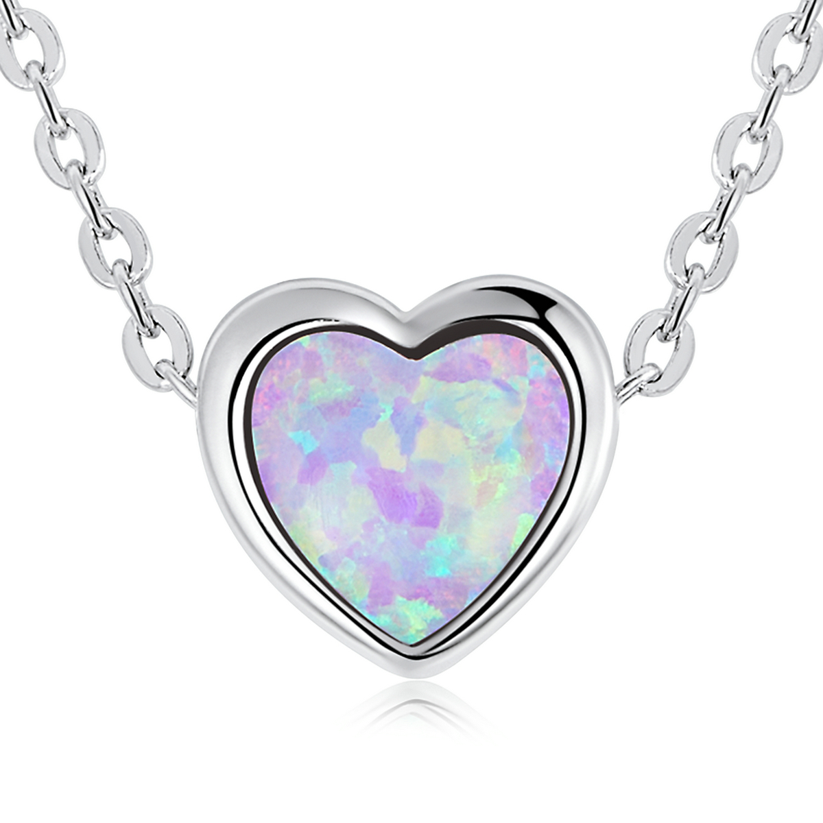 pandora style opal love necklace scn471