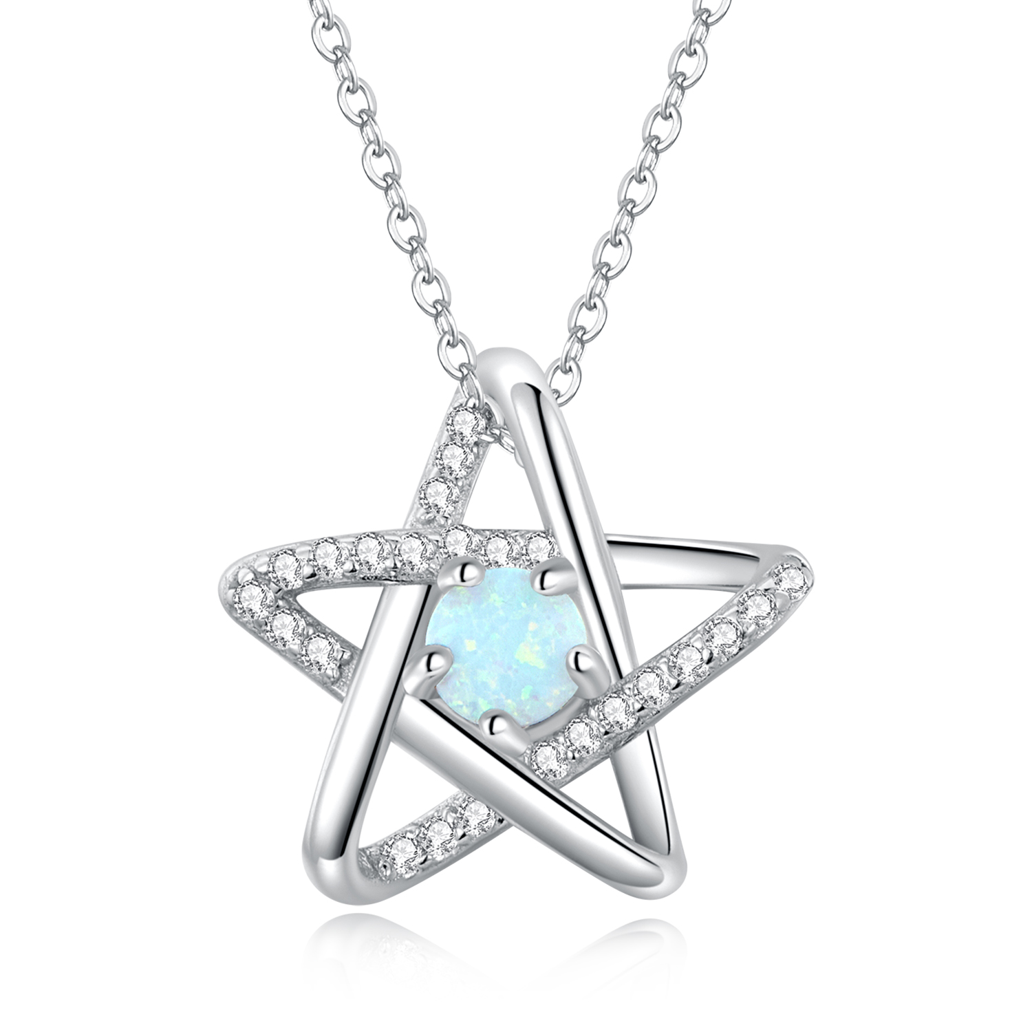 pandora style opal star necklace scn473