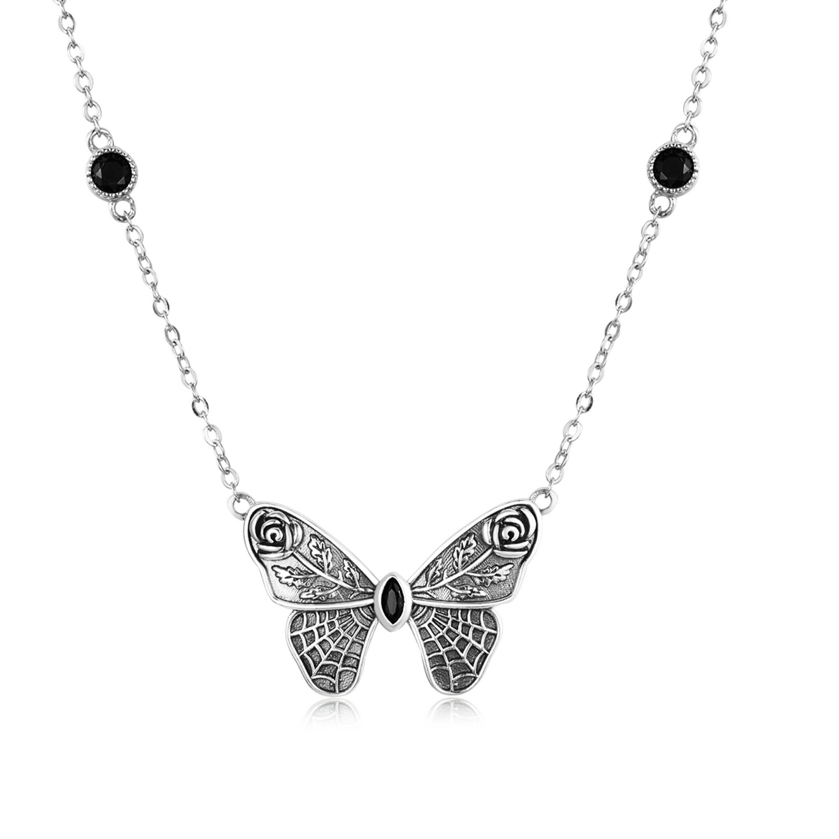 pandora style retro butterfly necklace bsn235